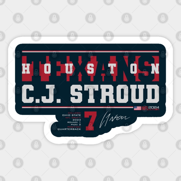 C.J. Stroud - Texans - 2024 Sticker by Nagorniak